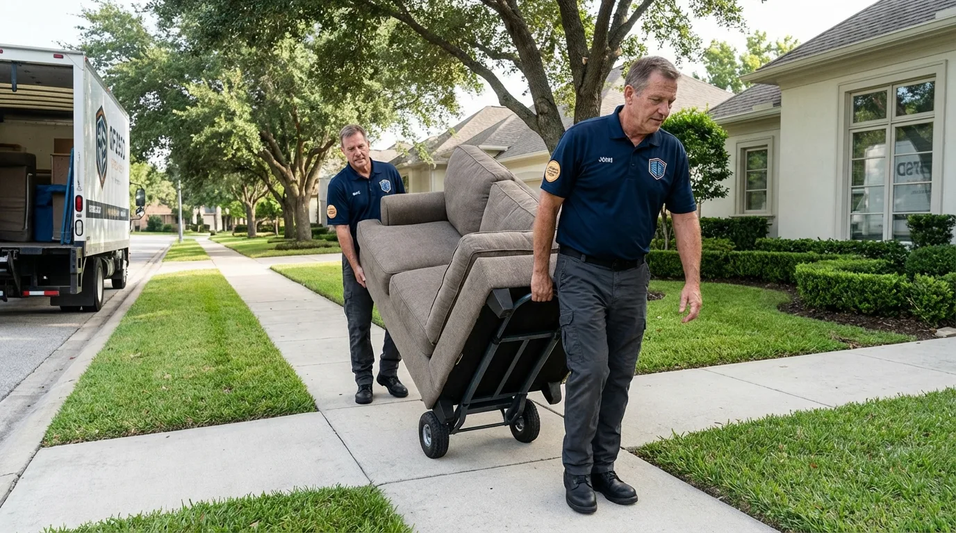 Local residential moving crew loading furniture in Fort Washington, MD